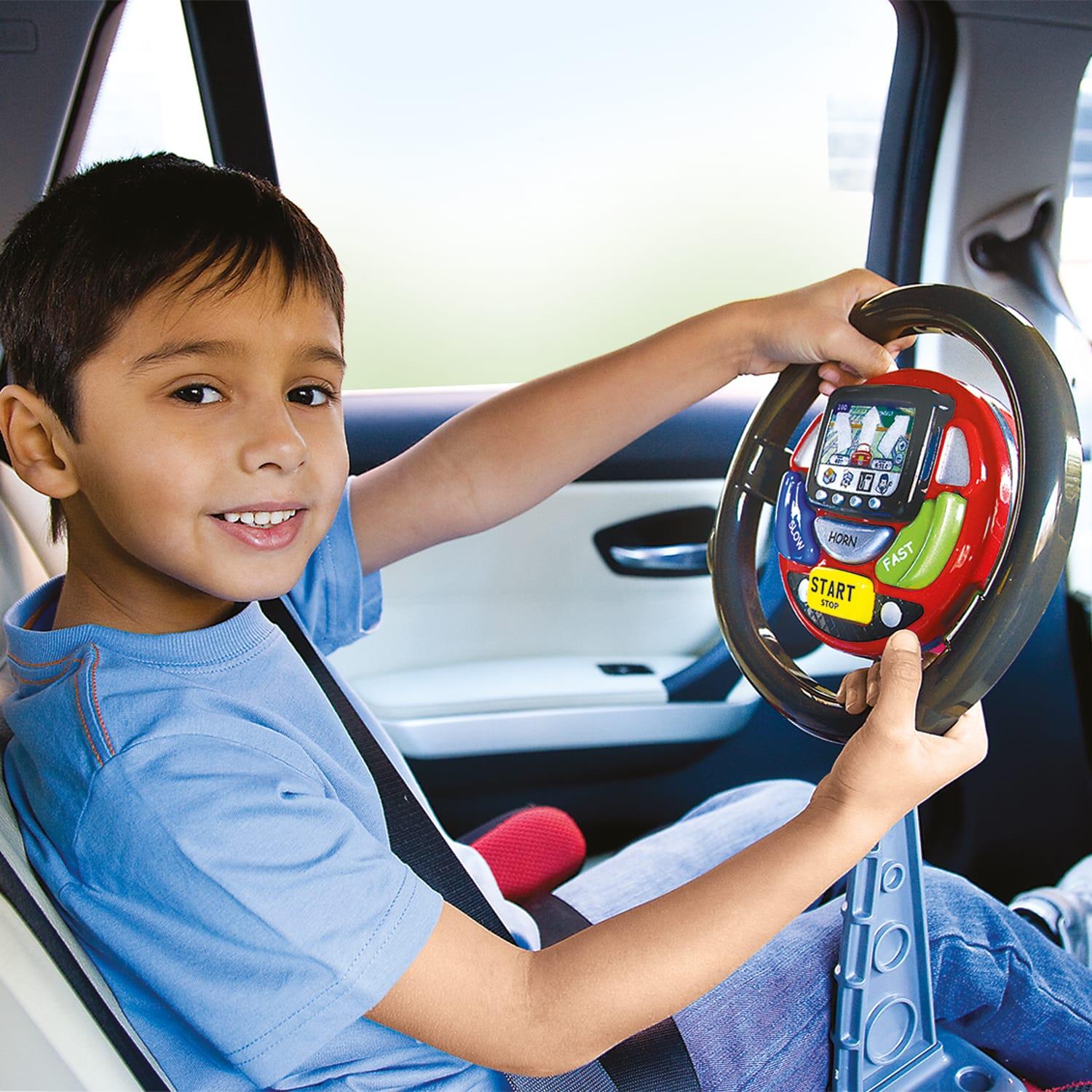 electronic toy dashboard with steering wheel