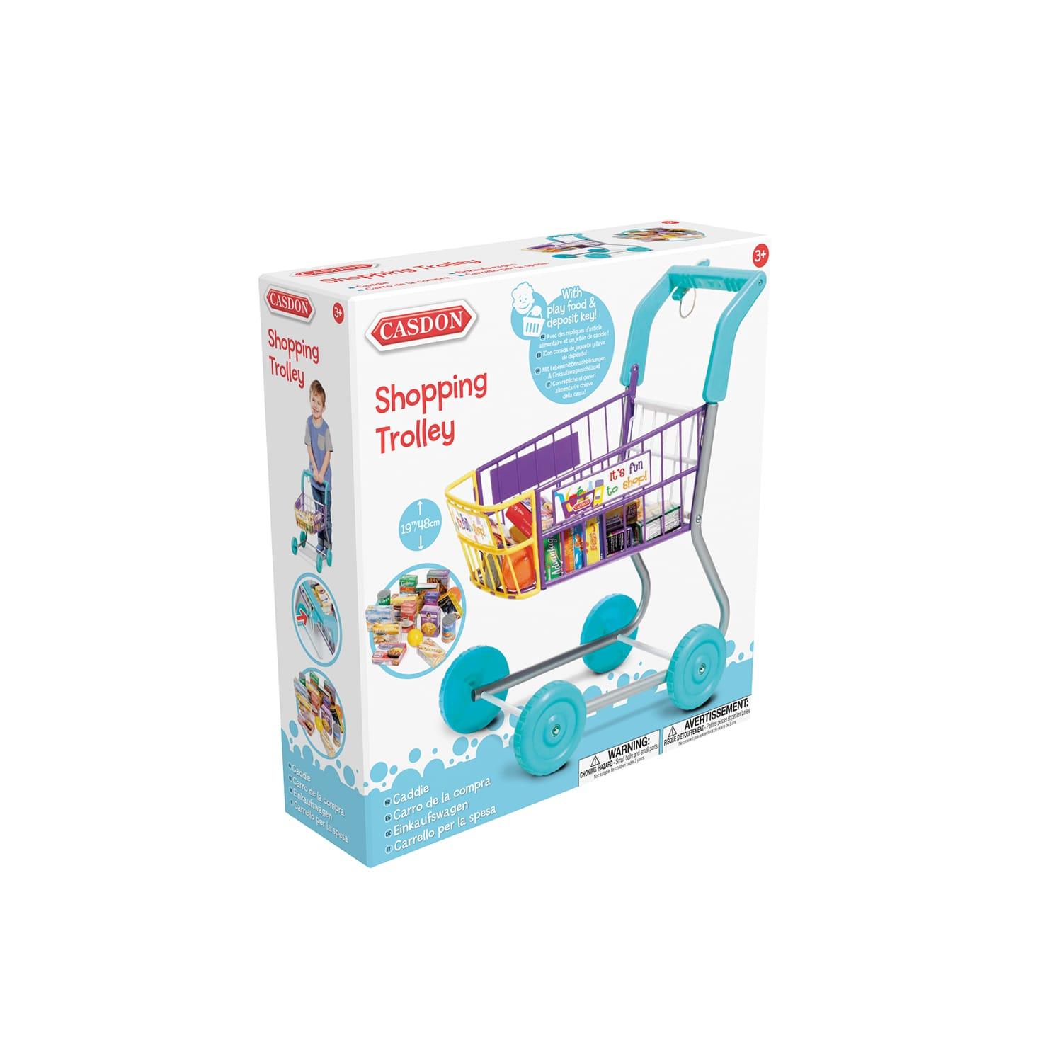 Casdon Pretend Play Shopping Trolley Toy Playset & Accessories Little Shopper 