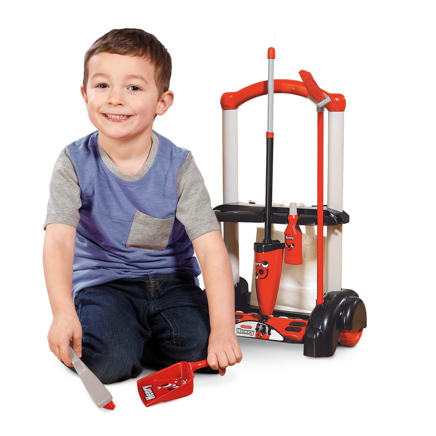 Casdon 630 Hetty Cleaning Trolley Hoover Mop Brush Children Kids Toys Play Set 