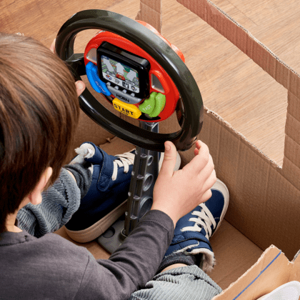satnav steering wheel toy - rotation play schema