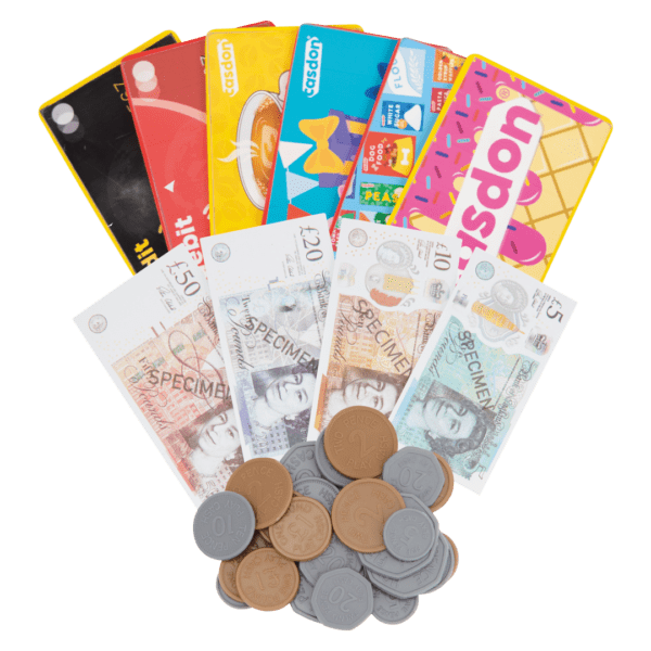 casdon play money & pretend play card set